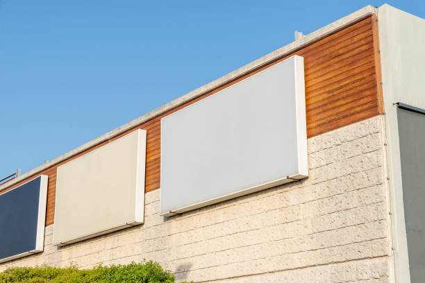 istock Empty billboards on the building for mockup, advertising campaigns presentation 1345644449