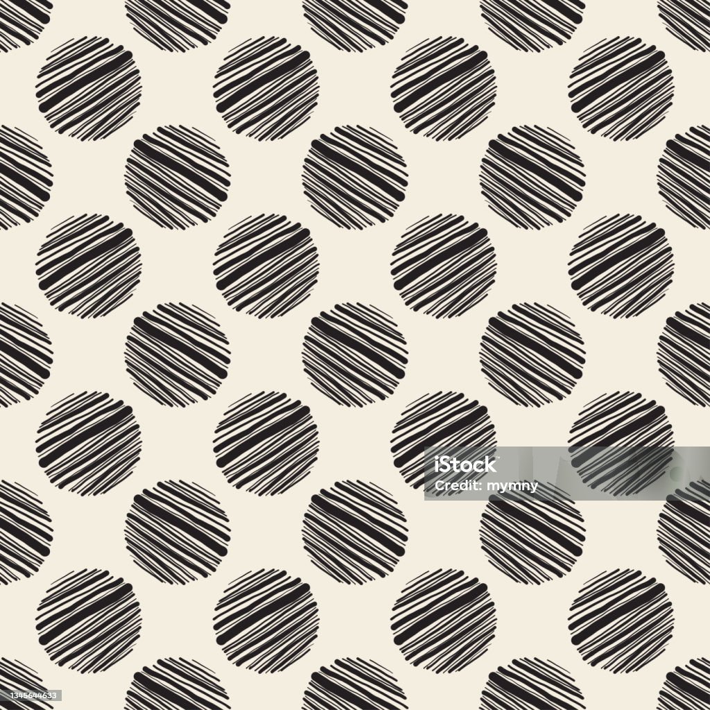 Simple Background Pattern Hand Draw Seamless Simple Pattern Background With Monochrome Hand Draw Polka Dot ...