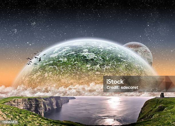 Abstract Artwork Of A Planet Landscape Stock Photo - Download Image Now - Accidents and Disasters, Alien, Asteroid