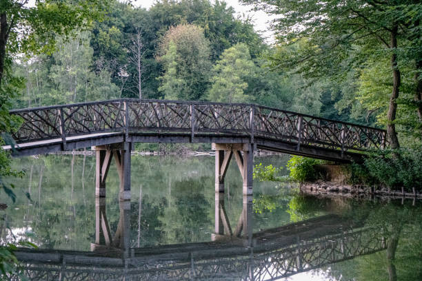 istock A bridge over a lake for visitors. 1345649388