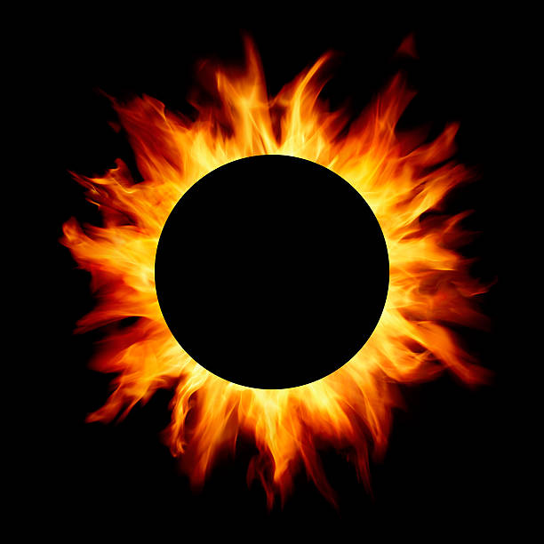 eclipse solar - fireball big bang fire exploding - fotografias e filmes do acervo