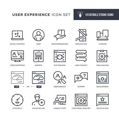 19 User Experience Icons - Editable Stroke - Easy to edit and customize - You can easily customize the stroke width