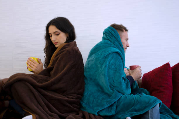 istock Couple are fighting during winter time. 1345659749