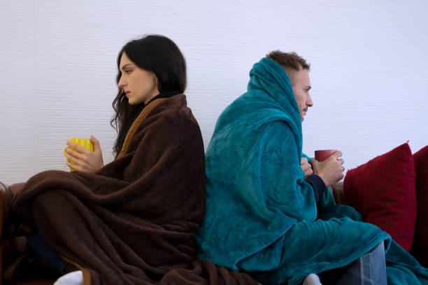 istock Couple are fighting during winter time. 1345659750