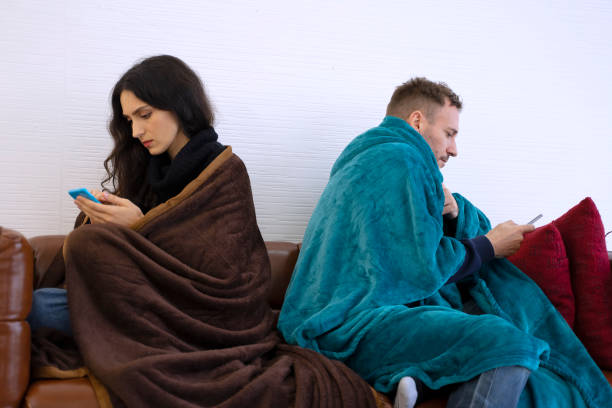 istock Couple are fighting during winter time. 1345659757