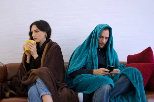 istock Couple are fighting during winter time. 1345660640