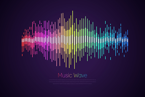 Audio waves abstract background line waves.