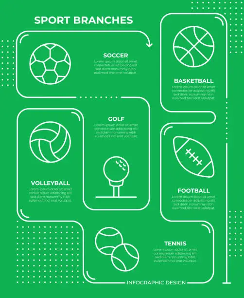 Vector illustration of Sport Branches Infographic Template