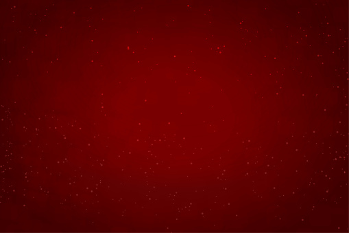 A horizontal  grunge effect textured  vector illustration in dark maroon colour with uneven olor gradient and dots all over. Can be used as abstract space related backdrops or festive wallpaper or cosmic backgrounds related to space, cosmos universe and stars. There is copy space, no people and no text.