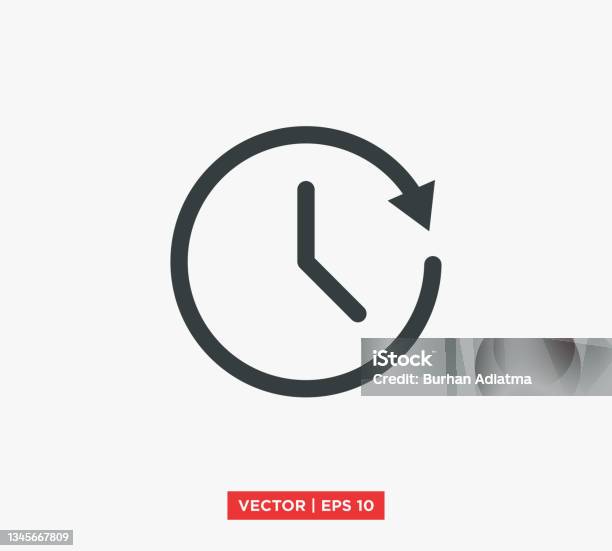 시계 아이콘 벡터 일러스트 디자인 편집 가능한 Res 가능 Eps 10 벽 시계에 대한 스톡 벡터 아트 및 기타 이미지 - 벽 시계, 아이콘, 시간