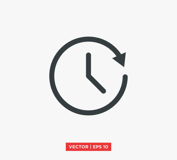 иконка часов векторная иллюстрация дизайн редактируемый измежаемый размер eps 10 - прибор времени stock illustrations