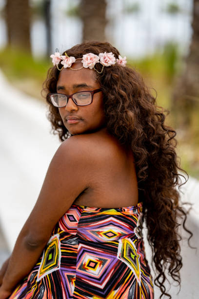 istock Young multiracial female posing outdoors 1345669447