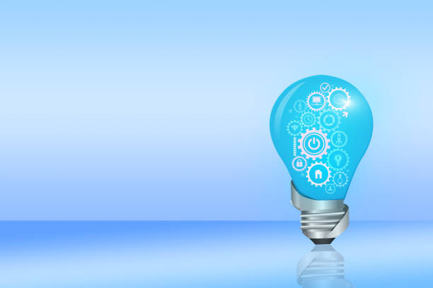 istock 3d rendering Light bulb for multiple ways of thinking and leadership concepts, as well as brainstorming and teaching concepts 1345670758