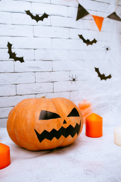 istock Orange pumpkin Jack for Halloween 1345672740