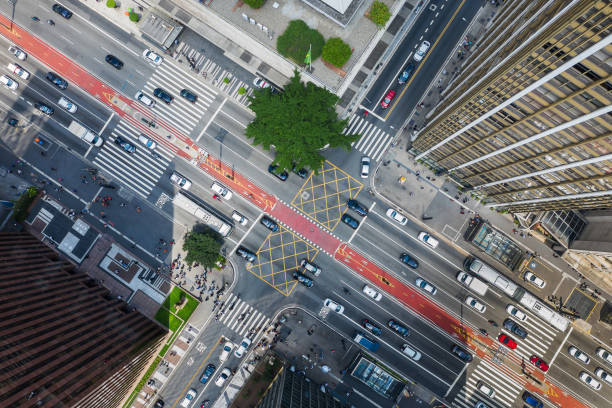 Paulista Avenue Aerial image são paulo stock pictures, royalty-free photos & images