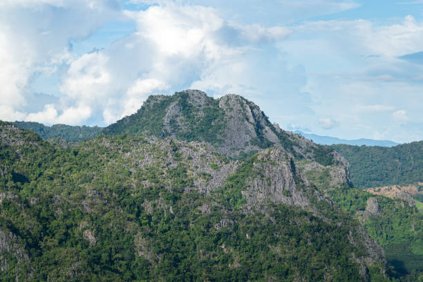istock View of limestone mountain peak. 1345675313