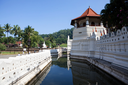Exterior of the temple of the Sacred Tooth Relic, Sri Dalada Maligawa in Kandy, Sri Lanka, Asia