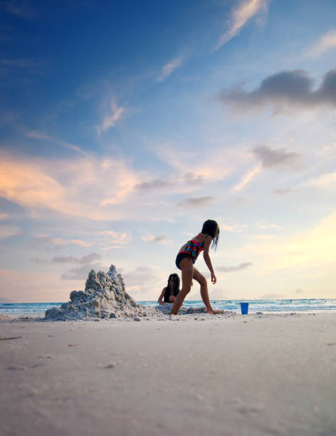 Children playing on the beach in Florida