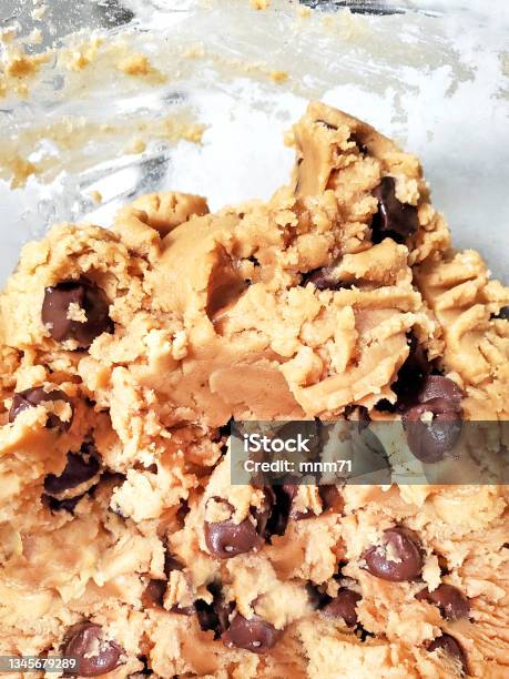 Peanut Butter Chocolate Chip Cookie Dough Stock Photo - Download Image Now - Dough, Peanut Butter Cookie, Peanut Butter