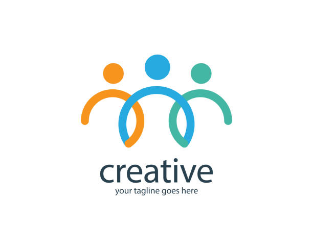 ilustraciones, imágenes clip art, dibujos animados e iconos de stock de gente creativa logo vector ilustración diseño editable redimensionable eps 10 - community