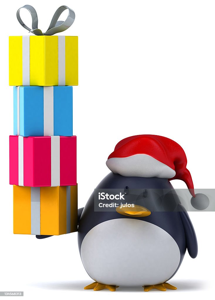 Penguin et de Noël - Photo de Cadeau libre de droits