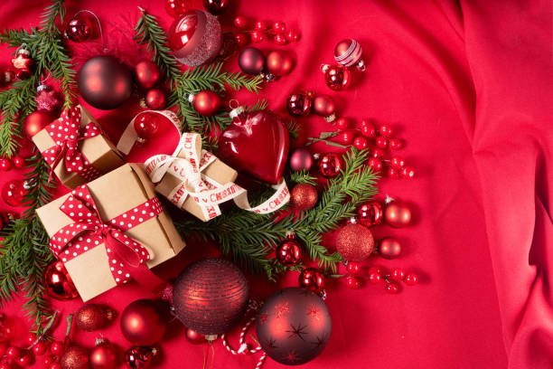 istock Monochrome red christmas lifestyle 1345683875