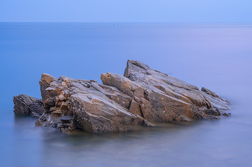 Early morning beach reef shot in Shandong Province