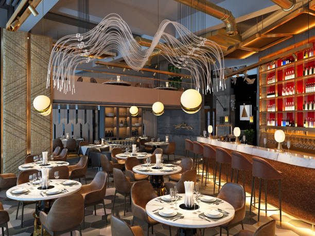 istock 3D render of cafetaria and restaurant 1345686191