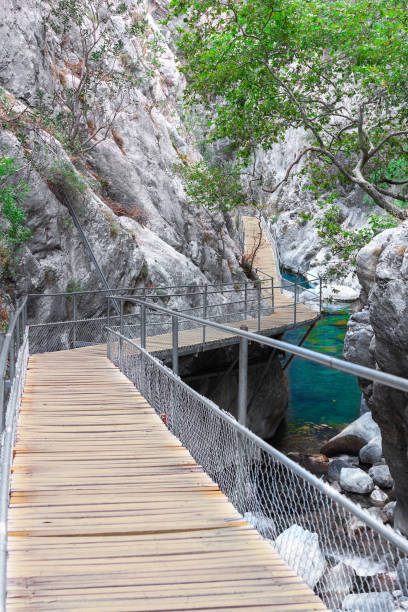 istock Walking path in Sapadere canyon, Turkey. Without people. 1345688527