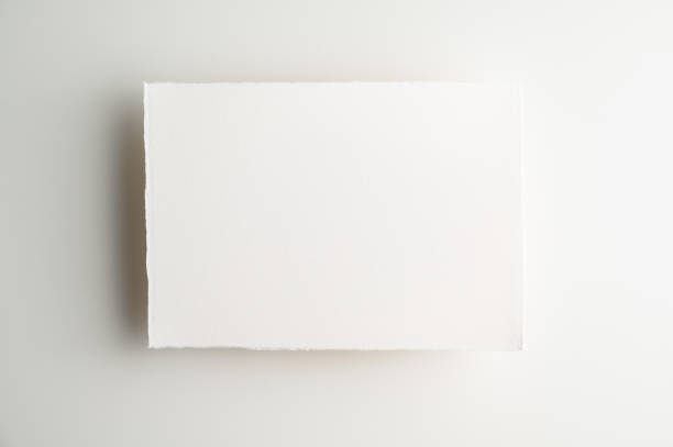 istock Blank sheet of white handmade paper against light background. 1345690260