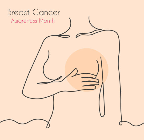 ilustraciones, imágenes clip art, dibujos animados e iconos de stock de mes de concientización sobre el cáncer de mama - cáncer de mama ilustraciones