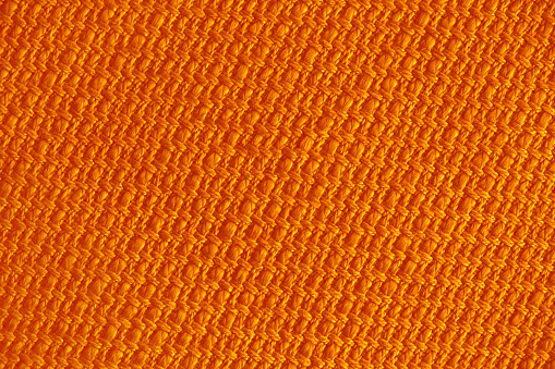Orange Fall Linen Autumn Texture Woven Cotton Rope Straw Wicker Pumpkin Amber Brown Red Terracotta Grid Pattern Mesh October Thanksgiving Background Wicker Crocheting Backdrop Directly Above Copy Space Macro Photography for presentation, flyer, card, poster, brochure, banner