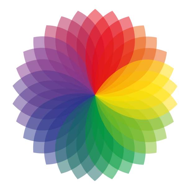 istock rainbow petals on a white background, flower shape, transparent, white background , stock illustration 1345694753