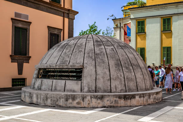 Exterior of the Bunk'Art 2 Museum in Tirana Tirana, Albania - June 21, 2021: Exterior of the Bunk'Art 2 Museum in Tirana. A unique museum of Albanian history, housed in a communist-era nuclear bunker tirana photos stock pictures, royalty-free photos & images
