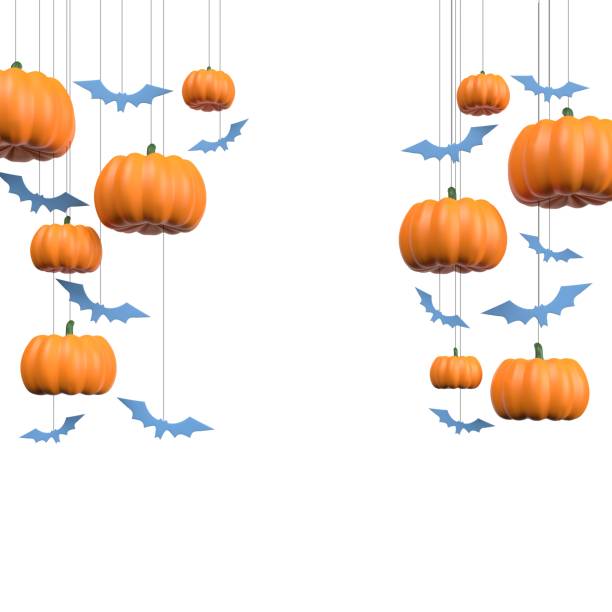 istock Autumn Halloween Celebration Card on White Background 1345697751