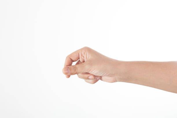 istock Female white hand gesture isolated on white background, 1345697893