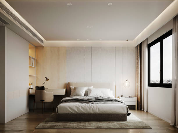 istock 3d render of luxury hotel room 1345698721