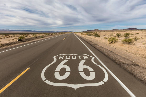 istock Route 66 Mojave Desert Pavement Sign 1345698791