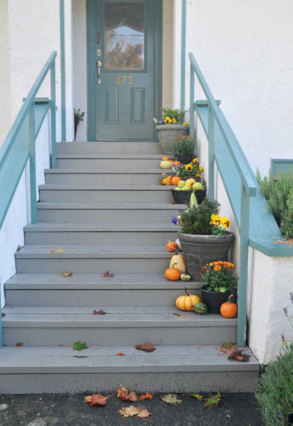 istock Outdoor fall harvest pumpkin thanksgiving decor 1345701073