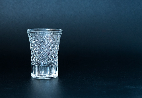 Crystal glass on a black background. Glassware