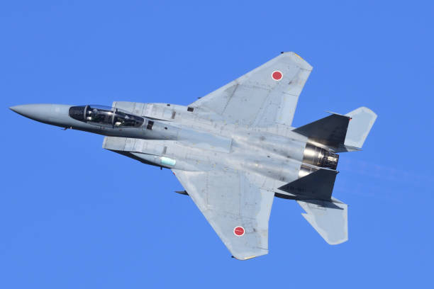 japan air self-defense force boeing f-15dj eagle fighter aircraft. - fighter plane aerospace industry air air vehicle imagens e fotografias de stock