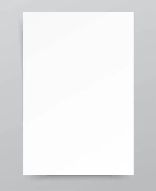 Vector illustration of White Paper Sheet on Gray Background