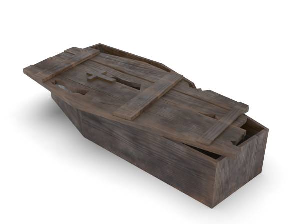 istock old wooden coffin on the white background 3d-rendering 1345713664