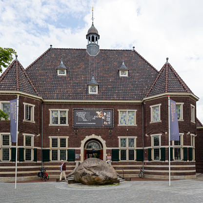 Enschede, Twente, Overijssel, Netherlands, july 30th 2021, two people at the entrance of the 