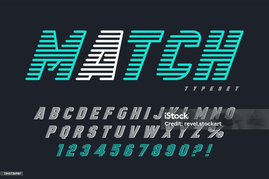 Dynamic Display Letters Design Alphabet Numbers Set Stock Illustration ...