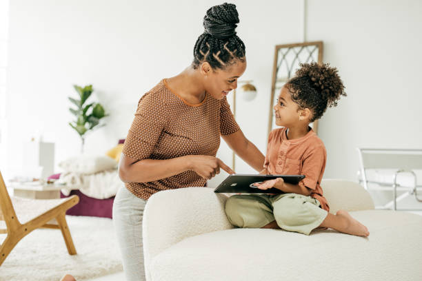 istock Online education for little kids at home 1345741634