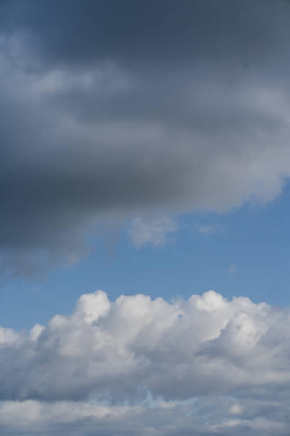 istock Natural background with blue sky and white clouds. 1345742555