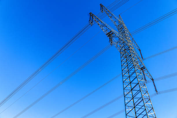 a power pole with a beautiful sky. - anti smoking imagens e fotografias de stock