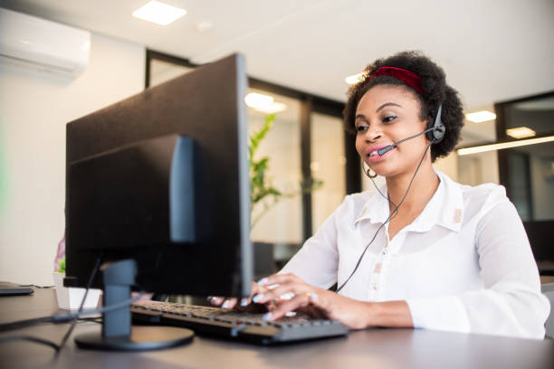 istock Women working in a call center 1345749646