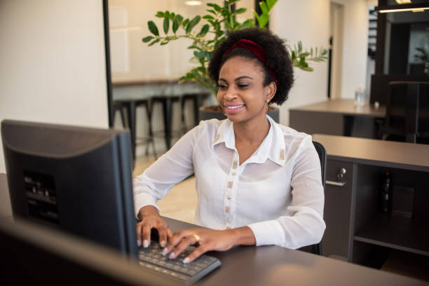 istock Woman working in a call center. 1345749695